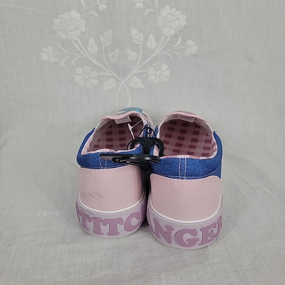 Women's Disney Stitch Low Top Slip On Sneaker Shoes Size 8.5 New - Picture 3 of 10